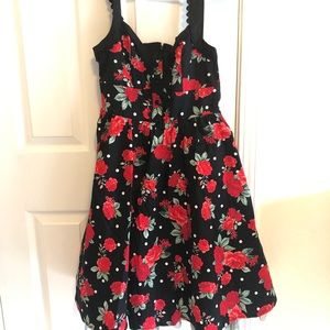 Black and red rose print dress, Hot Topic